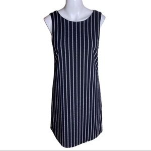 Aqua Pinstripe Dress Black & White